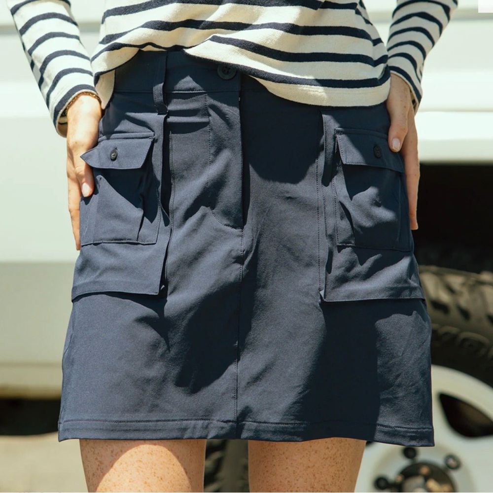 Albion Mini Cargo Skirt True Blue Small Tall Utility Stretch Skirt Athleisure - Picture 4 of 10